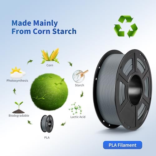 ANYCUBIC PLA 3D Printer Filament Bundle 4KG, 3D Printing PLA Filament 1.75mm Dimensional Accuracy +/- 0.02mm, 4 Pack 1KG Spool (2.2 lbs), 2 Pack of Gray & 2 Pack of Black