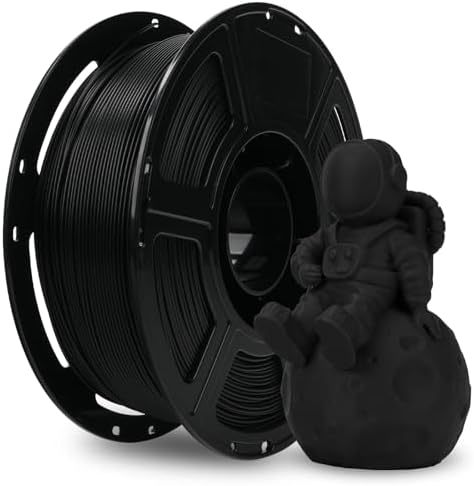 FLASHFORGE PLA Filament 1.75mm +/- 0.02mm, Matte Black 3D Printer Filament 1kg (2.2lbs) Spool, Excellent Printing Performance, Easy to Use for Most FDM 3D Printers