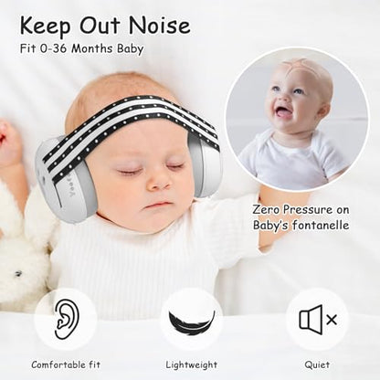 Yoofoss Baby Ear Muffs Noise Protection for Infant and Babies Up to 36 Months - Noise Cancelling Headphones for Ear Protection, Sleep, Travel Baby Essentials