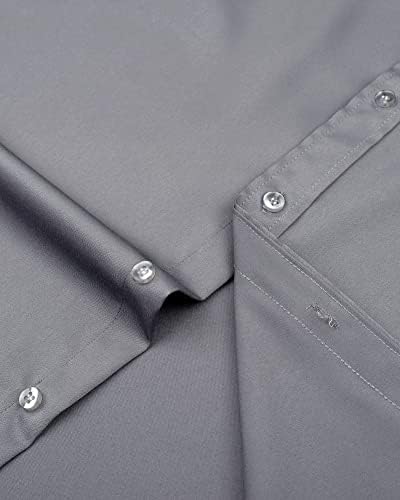 J.VER Men's Dress Shirts Solid Long Sleeve Stretch Wrinkle-Free Formal Shirt Business Casual Button Down Shirts