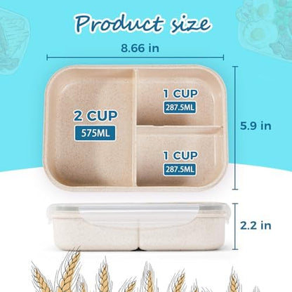 MISS BIG Bento Box for Kids,Leak Proof,Mom’s Choice Kids Lunch Box, No BPAs and No Chemical Dyes,Microwave and Dishwasher Safe Lunch Containers(White)