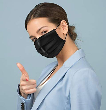 1000PCS 3 ply black disposable face mask breathable face masks