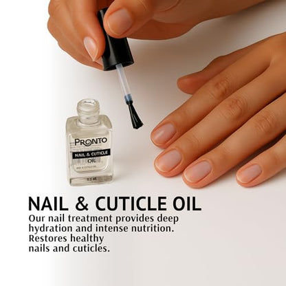 Pronto Gel Nail Polish Remover Kit - 16oz Pure Acetone, Nail Soaking Bowl, Moisturizing Cuticle Oil, Manicure Kit Including Gel Nail Polish Tools, Nail File, Nail Buffer, Cuticle Pusher & Nail Scraper