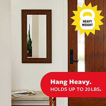 Command 20 Lb XL Heavyweight Picture Hanging Strips, Damage Free Hanging Picture Hangers, Heavy Duty Wall Hanging Strips for Living Spaces, 20 Black Adhesive Strip Pairs, PH217BLK-10NA