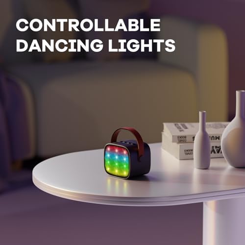 YLL Mini Karaoke Machine with 2 Wireless Microphones for Kids Adults, Portable Bluetooth Speaker, Popular Gift for 3, 4, 5, 6, 7, 8, 9, 10, 11, 12, 13+ Years Old Teens Birthday for Boys Home(Black)