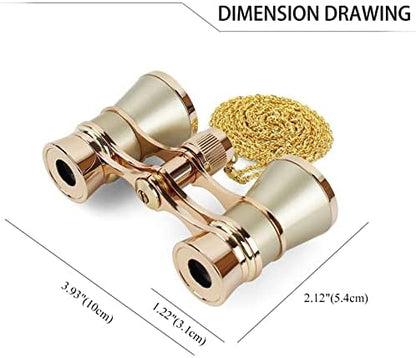 Aroncent Opera Glasses Binoculars 3X25 Mini Compact Binoculars with Chain for Adults Kids Women Vintage Theater Musical Concert
