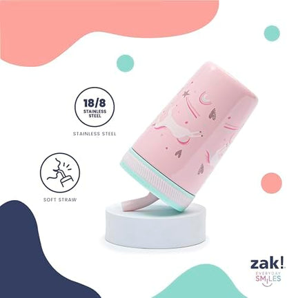 Zak Designs Sesame Street Kelso Toddler Cups For Travel or At Home, 12oz Vacuum Insulated Stainless Steel Sippy Cup With Leak-Proof Design is Perfect For Kids (Elmo)