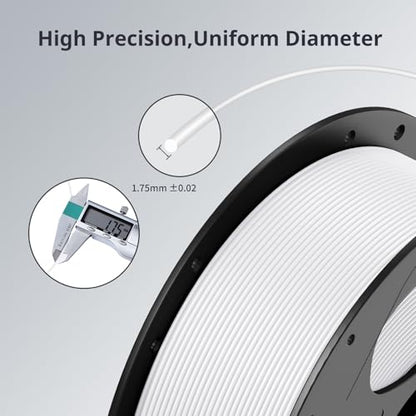 ANYCUBIC 3D Printer Filament PLA Bundle, PLA Filament 1.75mm Dimensional Accuracy +/- 0.02mm, 1KG Reusable Spool, Black+White+Blue+Red, 4KG in Total