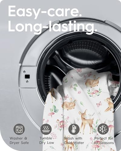 Mini Crib Sheets 24x38, Ultra Soft Pack N Play Sheets Fitted Boy Girl, Neutral Pack and Play Mattress Sheets, Premium Jersey Knit Portable Crib Sheets Hypoallergenic, Forest Bear & Deer