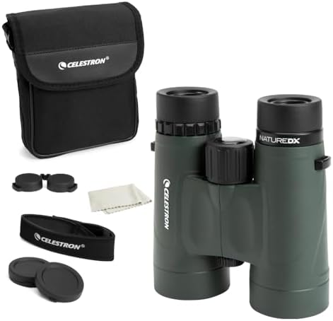 Celestron - Nature DX 8x42 Binoculars – Ideal for Birding and Outdoors – 42mm Objective Lenses – Wide 7.4° Field of View – BaK-4 Prisms – Fully Multi-Coated – Waterproof and Fogproof