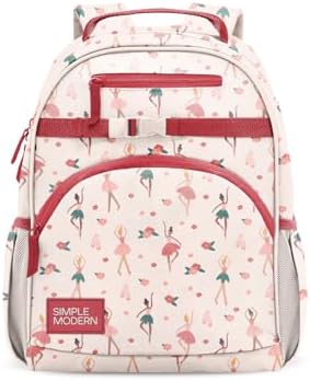 Simple Modern Medium Toddler Backpack for School Girls and Boys | Kindergarten Elementary Kids Backpack | Fletcher Collection | Kids - 15" tall | Pink Ballerina