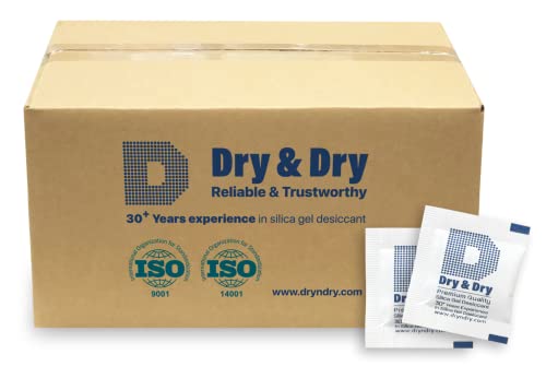 Dry & Dry Silica Gel Packets Desiccants - Rechargeable Silica Gel Packs, Desiccants Packets - 10000 Pack (1 Gram)