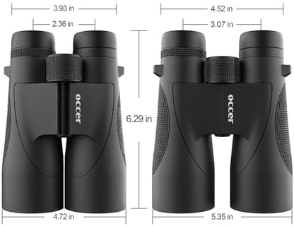 occer 12x50 Binoculars for Adults High Powered - HD Bird Watching Binocular for Hunting with Clear Vision - Easy Focus Binoculars with Long Range for Hiking Travel Cruise Trip Concert Stargazing