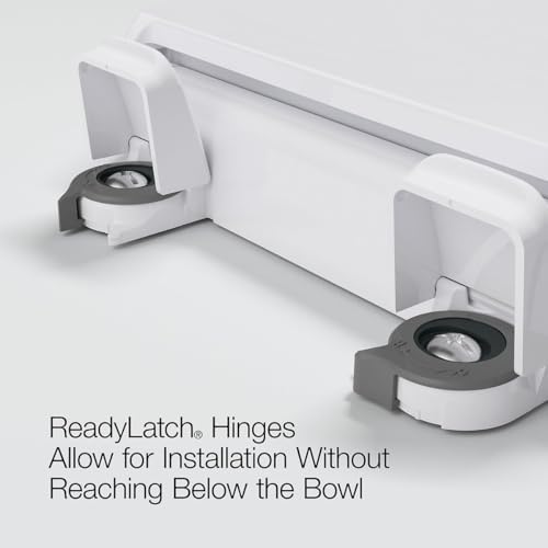 KOHLER 4636-RL-0 Cachet ReadyLatch Elongated Toilet Seat Slow Close, Soft Close Toilet Seat Quiet Lid, Contoured Grip-Tight Bumpers Installation Hardware, Apartment Essentials, White