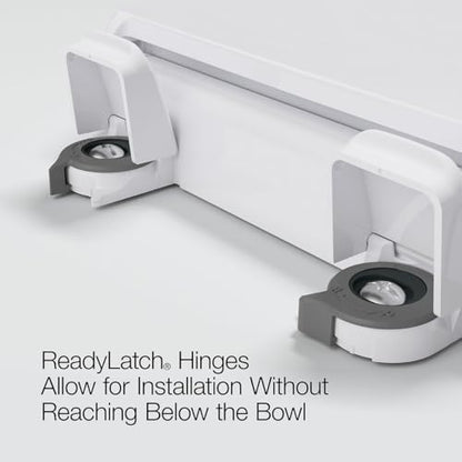 KOHLER 4636-RL-0 Cachet ReadyLatch Elongated Toilet Seat Slow Close, Soft Close Toilet Seat Quiet Lid, Contoured Grip-Tight Bumpers Installation Hardware, Apartment Essentials, White