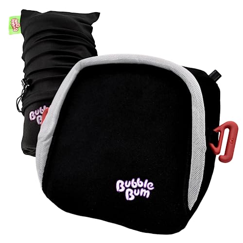 BubbleBum Inflatable Booster Car Seat – Foldable, Lightweight, Backless Travel Booster Seat for Kids, Portable Carseat for Toddler, Fits 3 Across, Compact for Uber - Ages 4-11 Year Old, - Black