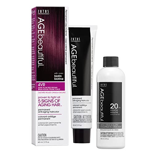 AGE beautiful Permanent Hair Color Dye Liqui Creme | 100% Gray Coverage | Anti-Aging Haircolor | Biotin for Thicker, Fuller Hair | Professional Salon Coloring
