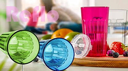 Reflo Smart Cup (Asst 4 colors) Open Training Cup, Toddler Cup, No Suction 6oz, 360 Control-Flow, USA MADE Premium High-Impact Plastic