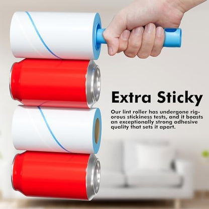 Extra Sticky Lint Roller, Mega Value Set 1000 Sheets for Pet Hair Removal, Dog and Cat Lint Remover for Clothes, Furniture, Carpet