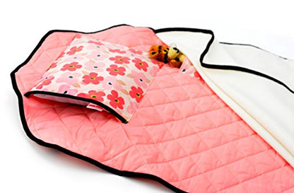 Urban Infant Tot Cot Kids Nap Mat - Toddler Preschool Daycare Bedding Cover with Blanket and Pillow - Poppies