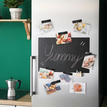 MIKEDE 30 Pcs Strong Neodymium Magnets with Epoxy Coating, Black Bar Magnets Waterproof with Adhesive Backing for Tool Room, Kitchen, Crafts, Whiteboard, Cabinet Doors - 1.57 x 0.39 x 0.20 in