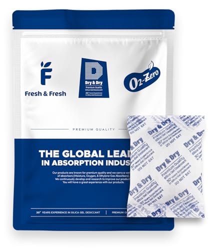 Dry & Dry 50 Gram [30 Packets] Silica Gel Packets Desiccants, Silica Packets - Rechargeable Silica Gel Packs, Desiccants Packets, Silica Gel