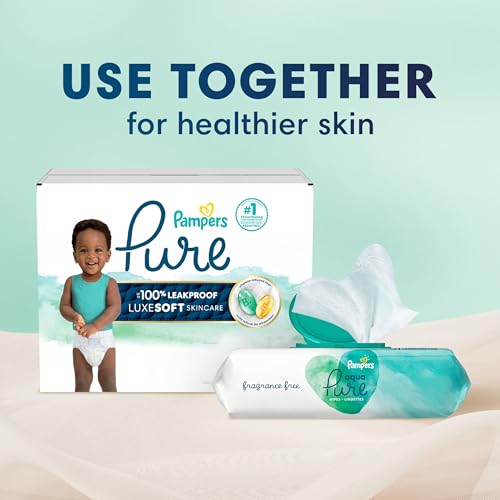 Pampers Pure Protection Baby Diapers, Size 3 (16-28 lbs), 168 Count, Up to 100% Leakproof, Premium Plant-Based Skin Protection, Hypoallergenic Soft Diapers