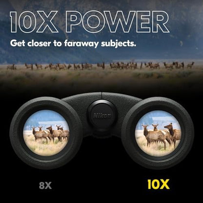 Nikon PROSTAFF P3 10x30 Binocular | Waterproof, fogproof, Rubber-Armored Compact Binocular, Wide Field of View & Long Eye Relief | Official Nikon USA Model