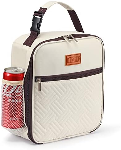 Lunch Bag for Women Insulated Lunch Bag For Men Adults Small Lunch Bag for Office Work - Leakproof Freezable Cooler Bag Reusable Portable Lunch Box (White)