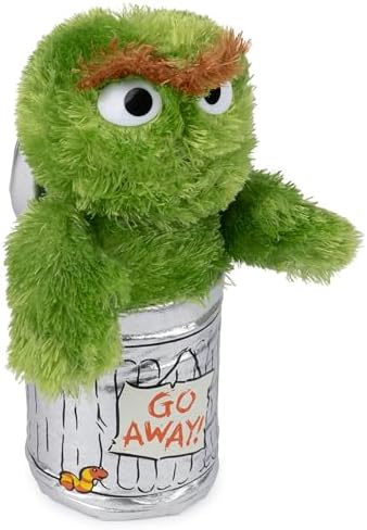 GUND Sesame Street Official Oscar The Grouch Muppet Plush, Premium Plush Toy for Ages 1 & Up, Green/Silver, 10”