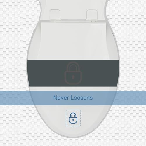 Elongated Toilet Seat Slow Close, Quiet Toilet Seat Cover with Never Loosen Durable Toilet Seat Lid Easy to Install & Clean, Polypropylene (PP), White