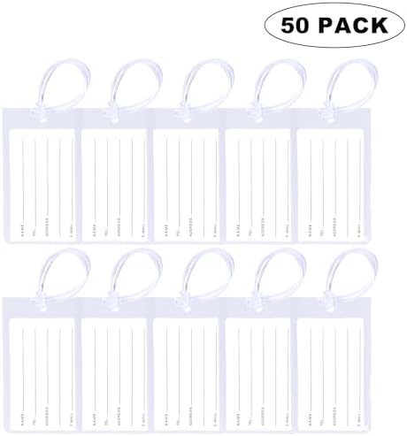 50 Pack Luggage Tags for Suitcases, Airplane Travel Essentials for Flying, International Travel Must Haves, and Luggage Accessories by Sodsay