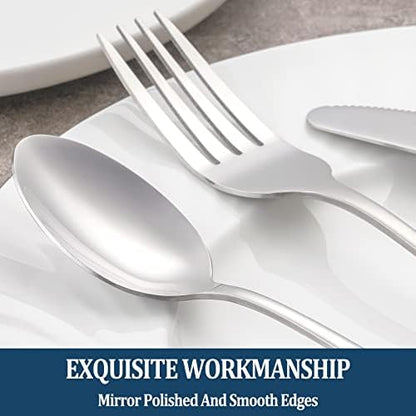 24 Piece Dinner Forks Set, Food-Grade Stainless Steel Silverware Forks, Cutlery Fork, Metal Fork for Home, Kitchen or Restaurant, Mirror Polished, Dishwasher Safe - 8 Inch