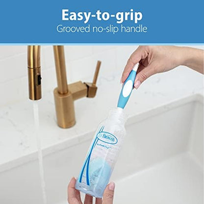 Dr. Brown's Baby Bottle Cleaning Brush with Sponge and Scrubber - Blue - 3pk and Universal Baby Bottle and Accessory Drying Rack
