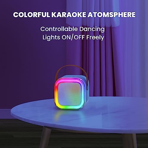 IROO Mini Karaoke Machine for Kids, 2025 TOP Toys Birthday Gifts Ideas for Girls Ages 4, 5, 6, 7, 8, 9, 10, 12+ Years Old, Portable MP3 Player with 2 Wireless Mics for Party