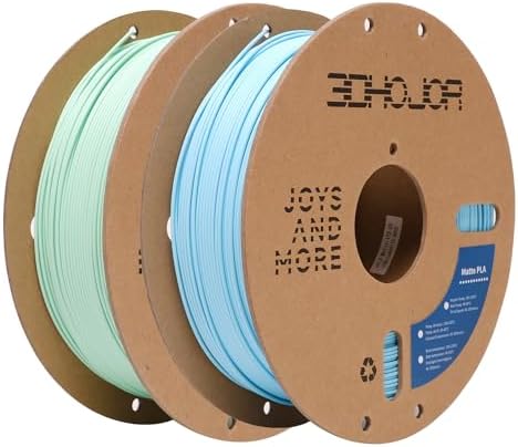 Matte PLA Filament 1.75mm, Upgrade Matte 3D Printer PLA Filament, 1KG*2 Bundle Cardboard Spool 3D Printing Filament for 3D Printers(Matte Green+Blue 2Pack)
