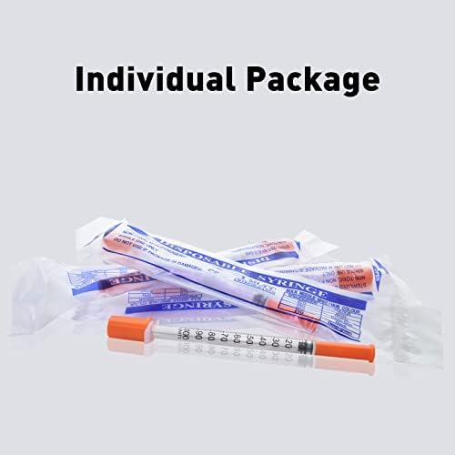 U-100 1cc 30g 5/16 In (8mm) Syringe with Needle, Individually Wrapped, Pack of 100