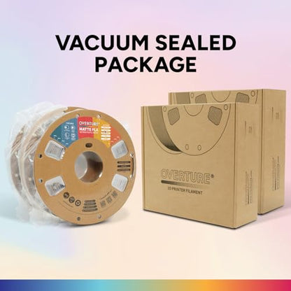 OVERTURE 2KG Bundle Matte PLA 3D Printer Filament 1.75mm, Matt Surface & Low Warping Filament 2 Pack 1kg Spool (2.2 lbs), Fit Most FDM Printers (Matte White 2-Pack)