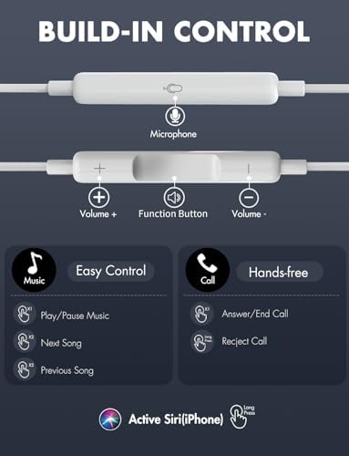 Antool USB C Headphones, 【Ultra Clear Calls & no Noise】 Earbuds Wired for iPhone 16/15 USBC Headphones,Compatible with iPhone/Android/Galaxy/iPad【2 Pack】