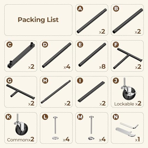 Double Rods Clothes Rack, Rolling Clothing Rack for Hanging Clothes Portable Wardrobe Rack, Metal Garment Rack Sturdy Coat Rack for Bedroom Laundry Living Room, Black
