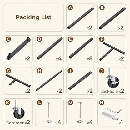 Double Rods Clothes Rack, Rolling Clothing Rack for Hanging Clothes Portable Wardrobe Rack, Metal Garment Rack Sturdy Coat Rack for Bedroom Laundry Living Room, Black