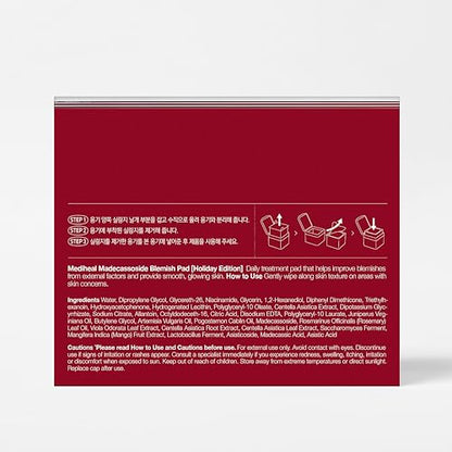 Mediheal Gift Edition Madecassoside Pad, Vegan Face Gauze Pads with Centella Asiatica - Improve Uneven Skin Tone, Remove Blemishes,100 Pads