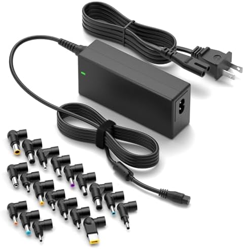 ZOZO Universal Laptop Charger 90W AC Adapter for HP Dell Gateway Toshiba Lenovo Acer ASUS Samsung Sony Ultrabook Chromebook DC Output 12V 16V 18.5V 19V 19.5V 20V Power Supply Cord with 17 tips