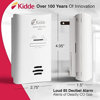 Kidde Carbon Monoxide Detector, Plug in Wall with AA Battery Backup, Test-Hush Button
