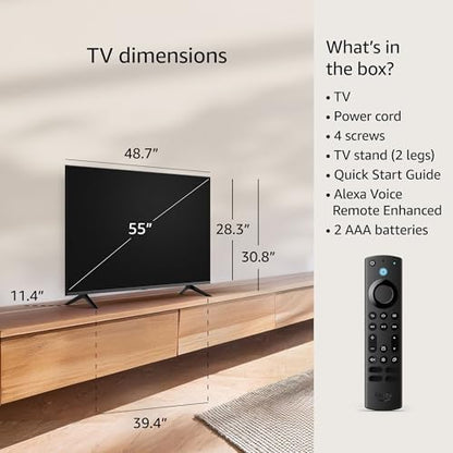 Amazon Fire TV 55" 4-Series 4K UHD smart TV, stream live TV without cable, 2024 release