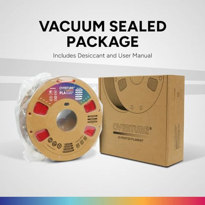 OVERTURE PLA Filament 1.75mm, Neatly Wound 3D Printer Filament 1kg Spool (2.2lbs), Dimensional Accuracy +/- 0.02 mm, Fit Most FDM 3D Printers (Fresh Red)
