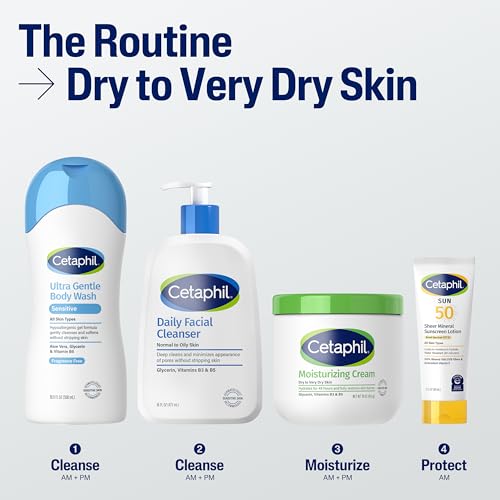 Cetaphil Face & Body Moisturizer, Hydrating Moisturizing Cream for Dry to Very Dry, Sensitive Skin, NEW 20 oz, Fragrance Free, Non-Comedogenic, Non-Greasy (Packaging May Vary)