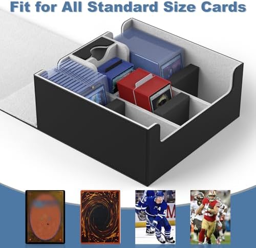 Mlikero Card Deck Case, Trading Card Storage Box for Magnetic Cards Holder and Hard Plastic Cards Protectors, Leather Magnetic Closure Deck Box Fit for MTG, TCG