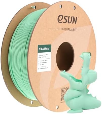 eSUN Matte PLA Filament 1.75mm, Matte 3D Printer PLA Filament, 1KG Spool 3D Printing Filament for 3D Printers, Paper Reel, Mint Green