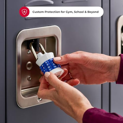 Master Lock Word Combination Lock, Set Your Own Word Letter Lock for Gym and School Lockers, Indoor Combo Padlock, Colors May Vary, 1535DWD